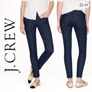 J. Crew Navy Polka Dot Toothpick Skinny Pants